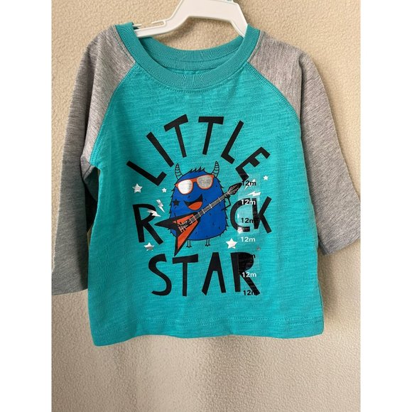Peanut & Ollie Long Sleeve Striped & Little Rock Star Monster T-Shirts - 2-Pc Se - Picture 7 of 12